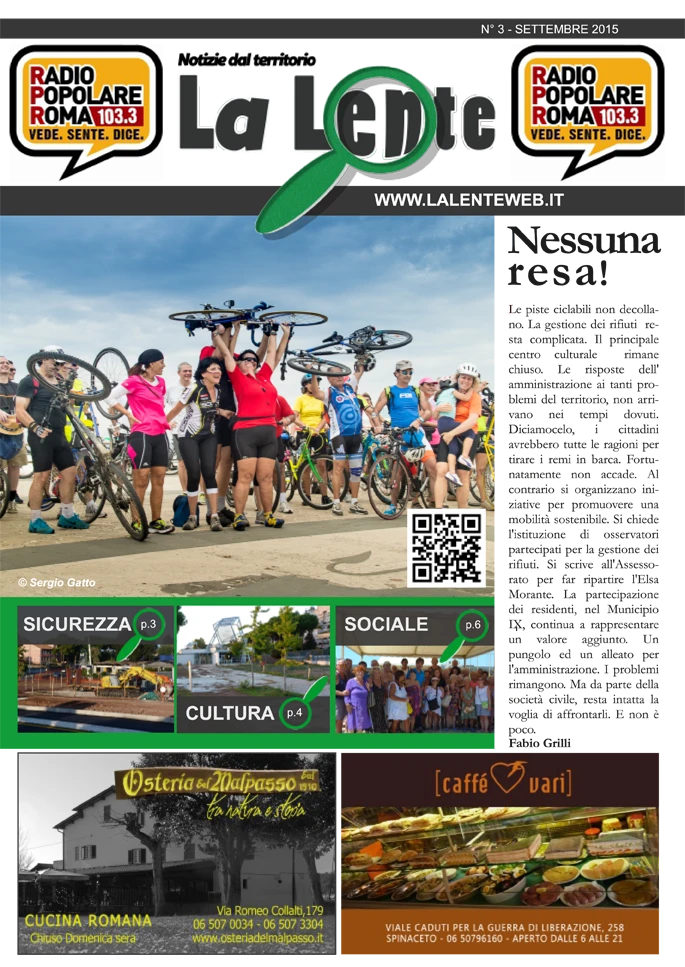 LA LENTE NUMERO TRE – SETTEMBRE 2015